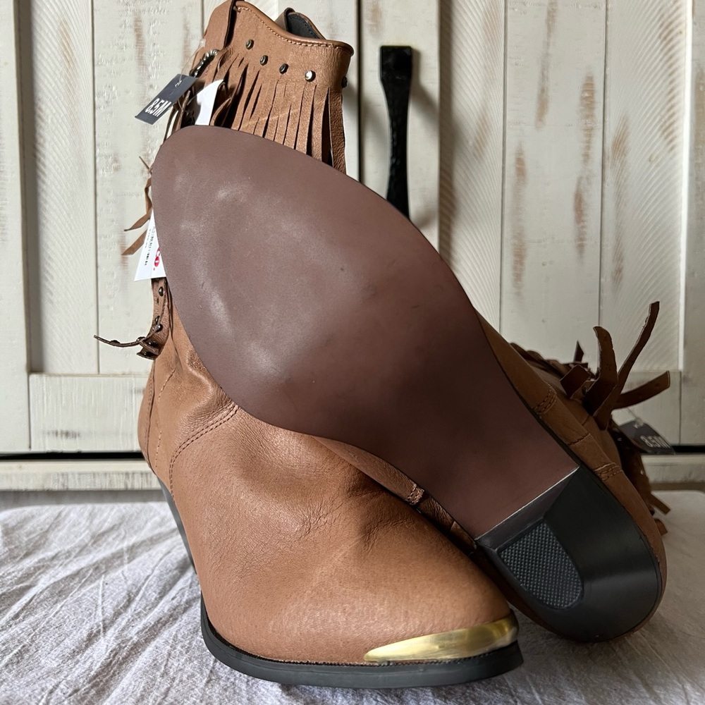 SALE🔥 Fringe Studded Leather Cowgirl Boots - Picture 4 of 15